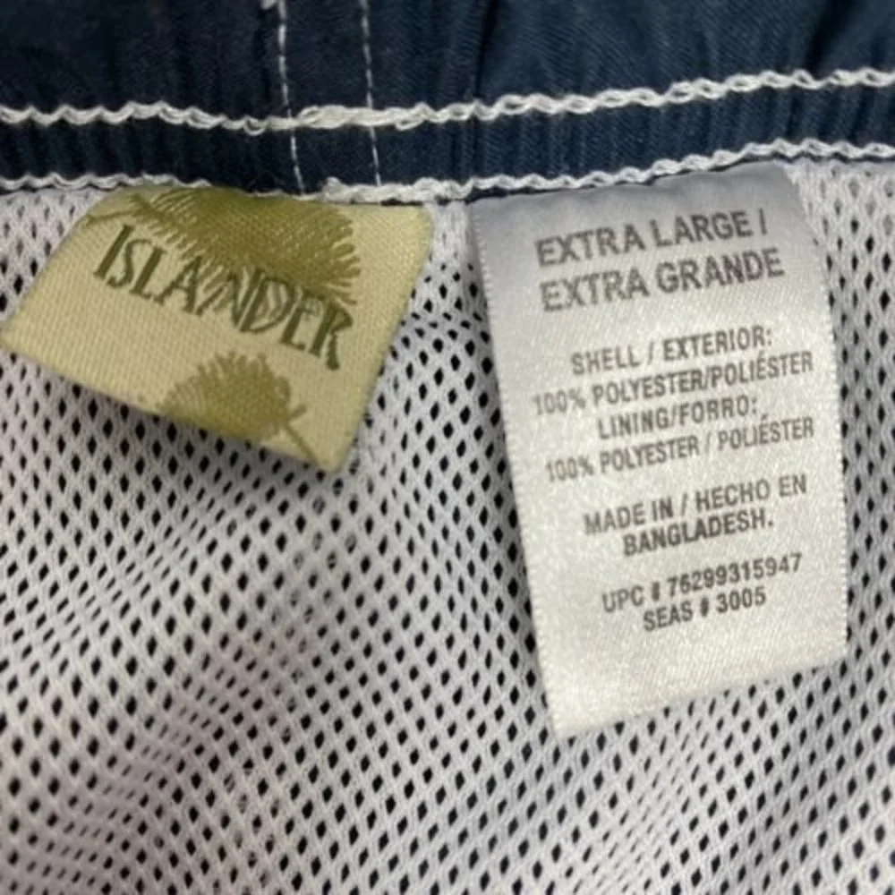 Islander XL mens swim trunks shorts suit blue white‎ & yellow